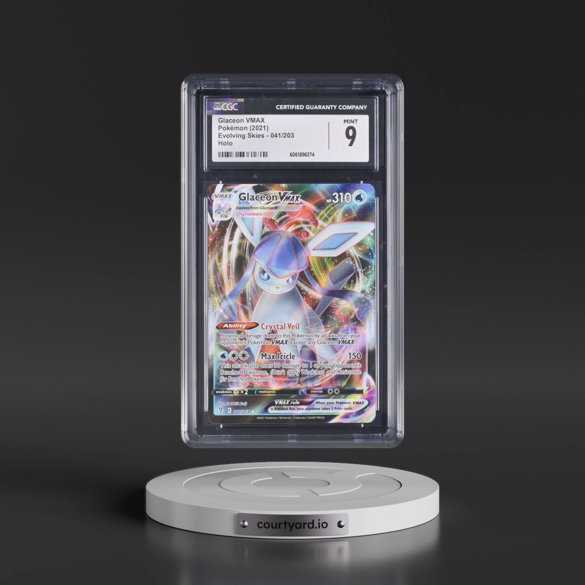 2021 Evolving Skies #041/203 Glaceon VMAX - Holo (CGC 9 MINT)