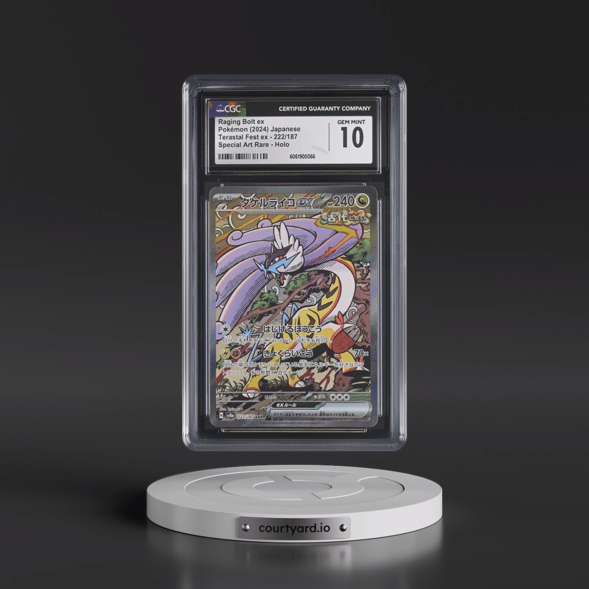 2024 High Class Pack: Terastal Fest ex - sv8a #222/187 Raging Bolt ex - Special Art Rare Holo (CGC 10 GEM MINT)