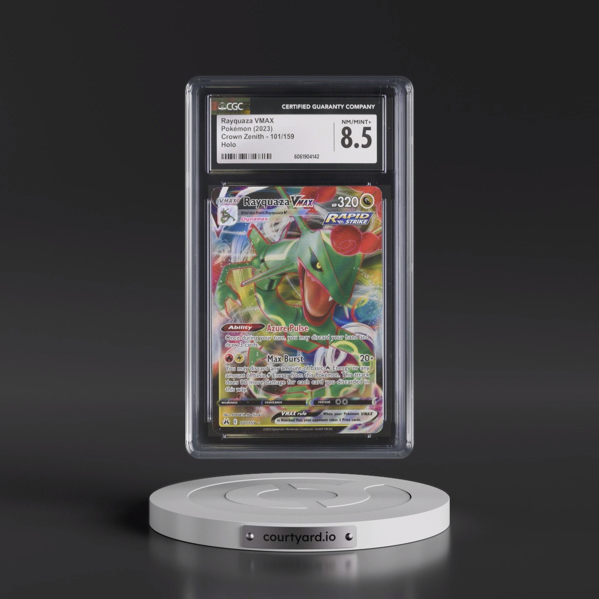 2023 Crown Zenith #101/159 Rayquaza VMAX - Holo (CGC 8.5 NM-MT+)