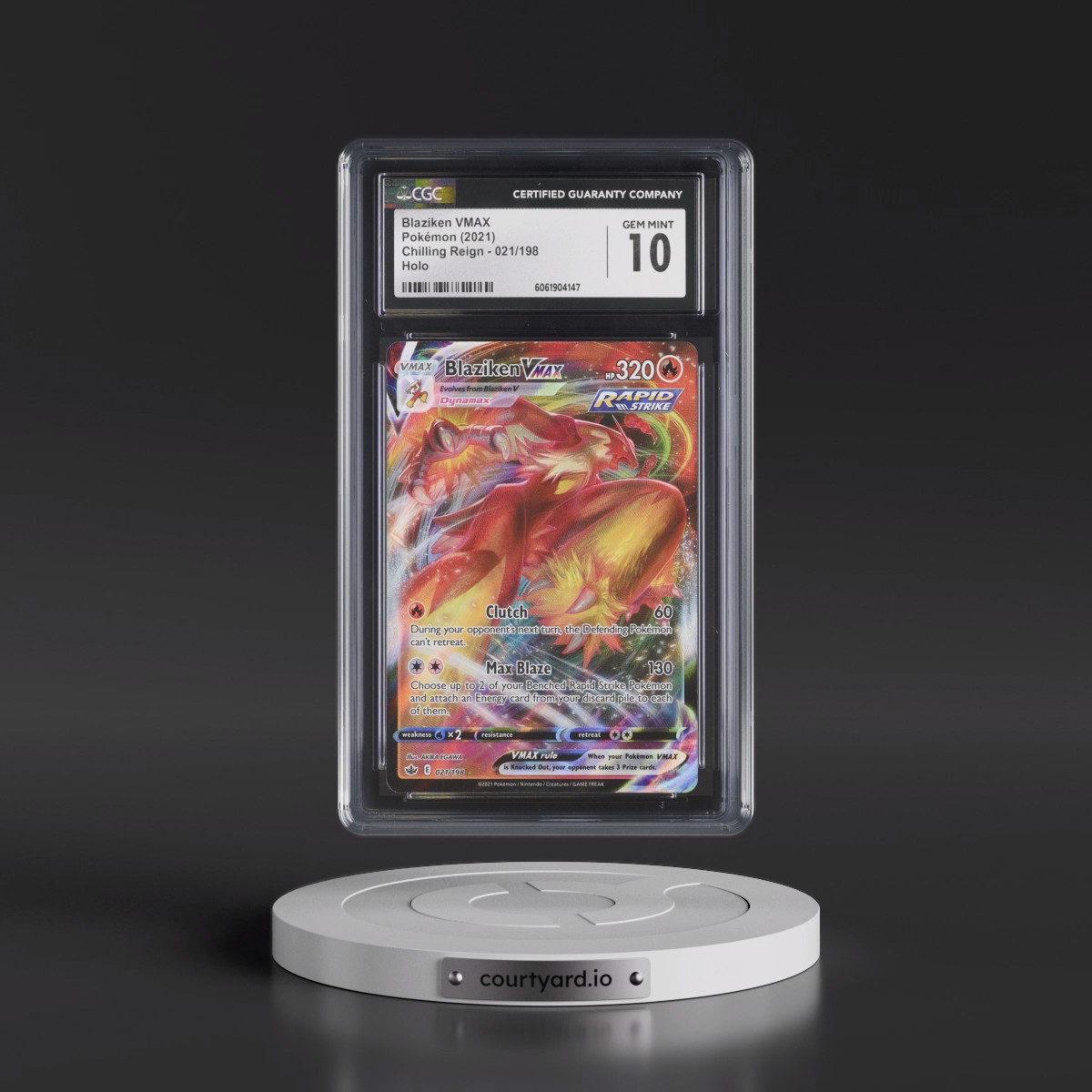 2021 Chilling Reign #021/198 Blaziken VMAX - Holo (CGC 10 GEM MINT)