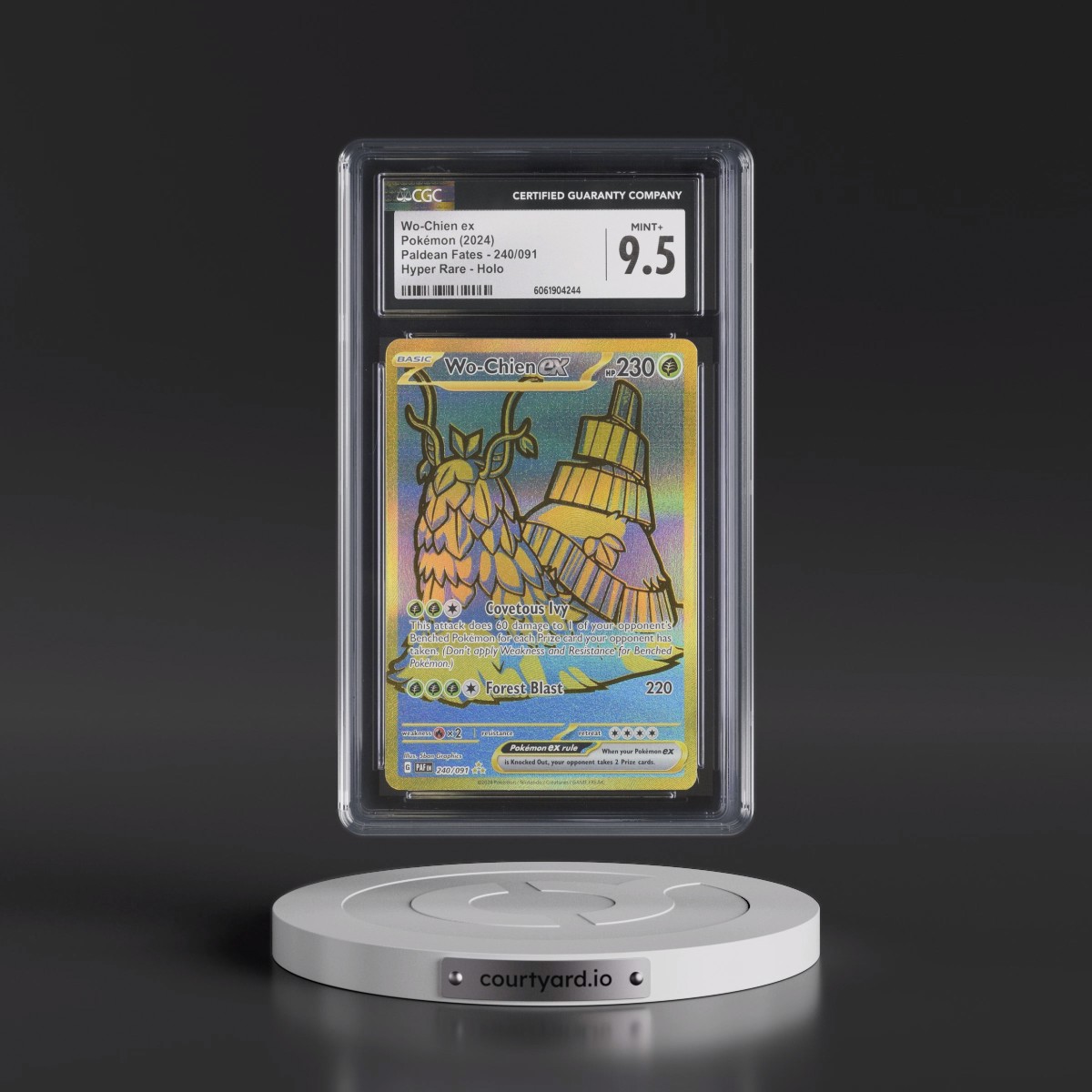 2024 Paldean Fates - PAF EN #240/091 Wo-Chien ex - Hyper Rare Holo (CGC 9.5 MINT+)
