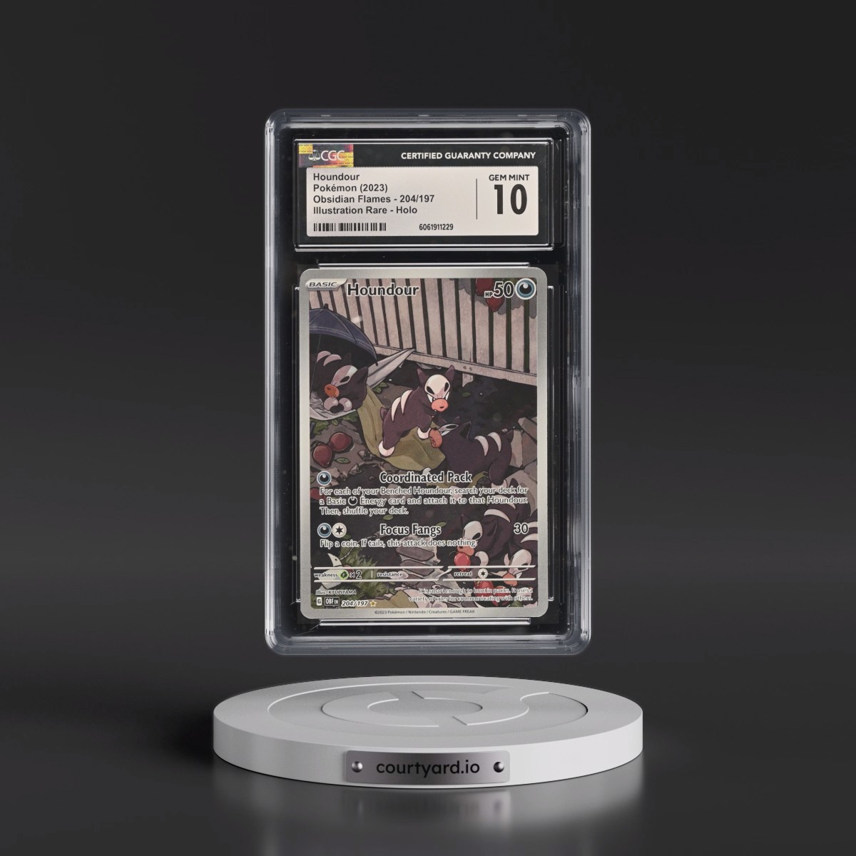 2023 Obsidian Flames - OBF EN #204/197 Houndour - Illustration Rare Holo (CGC 10 GEM MINT)