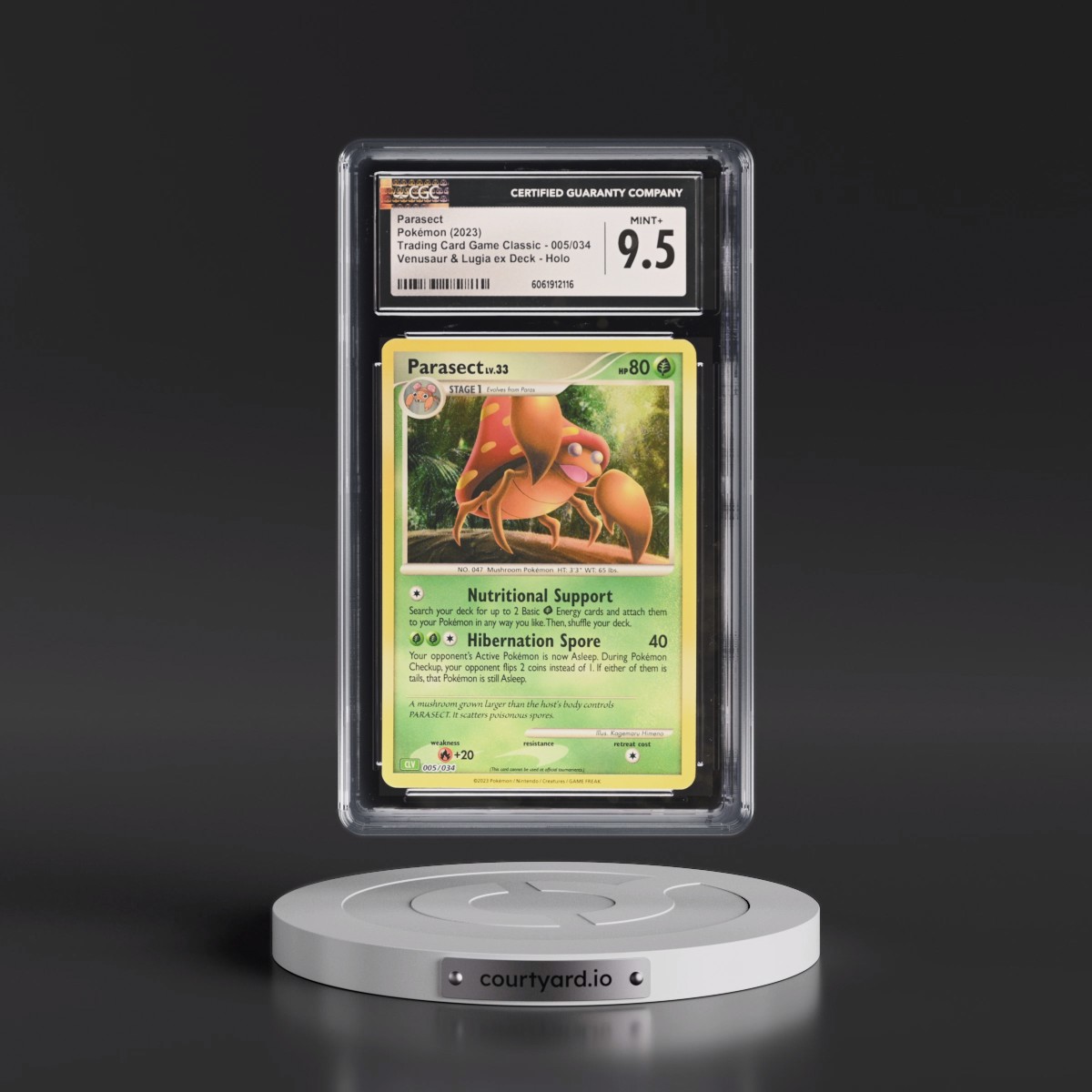 2023 Trading Card Game Classic - CLV, CLC, CLB #005/034 Parasect - Venusaur & Lugia ex Deck - CLV Holo (CGC 9.5 MINT+)