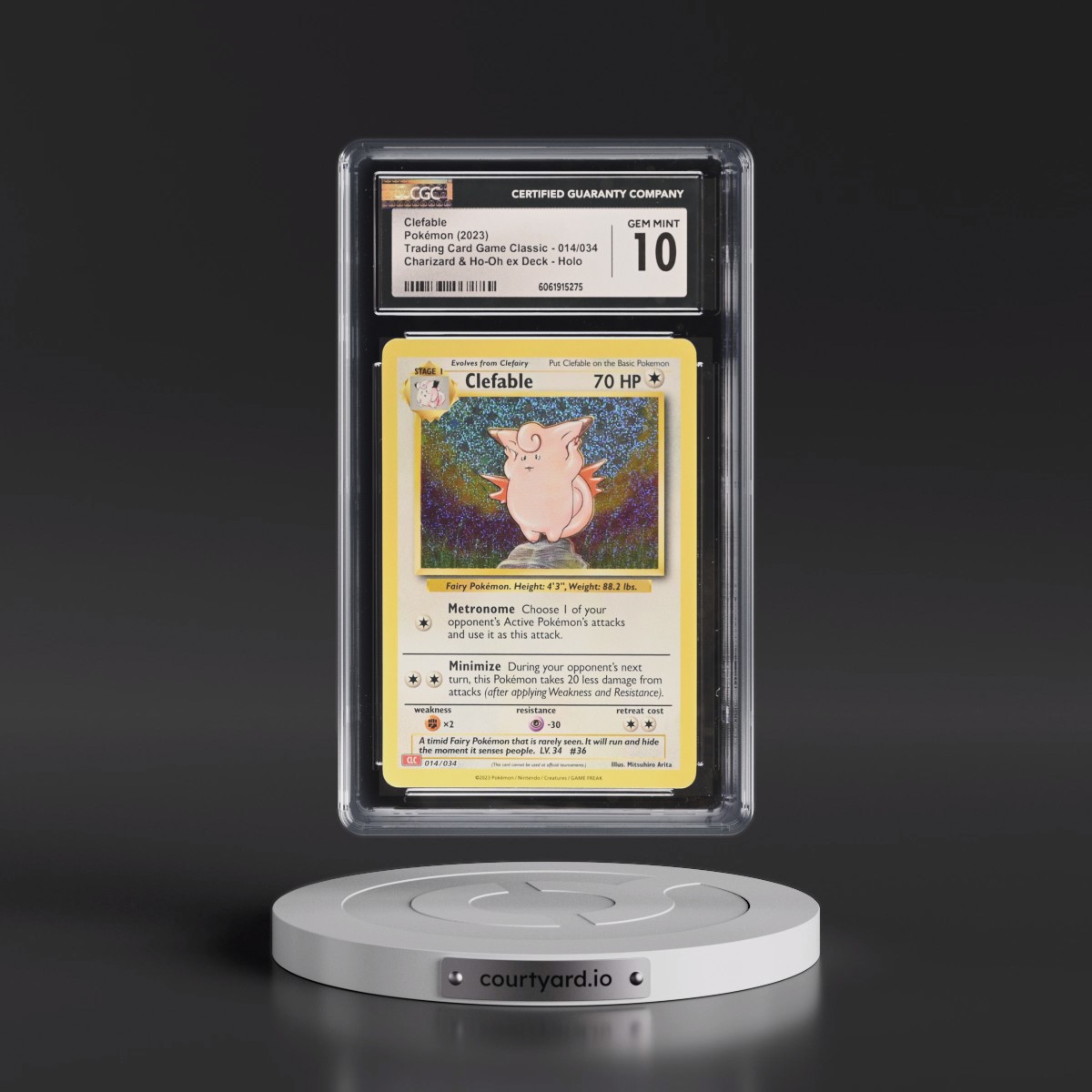 2023 Trading Card Game Classic - CLV, CLC, CLB #014/034 Clefable - Charizard & Ho-Oh ex Deck - CLC Holo (CGC 10 GEM MINT)