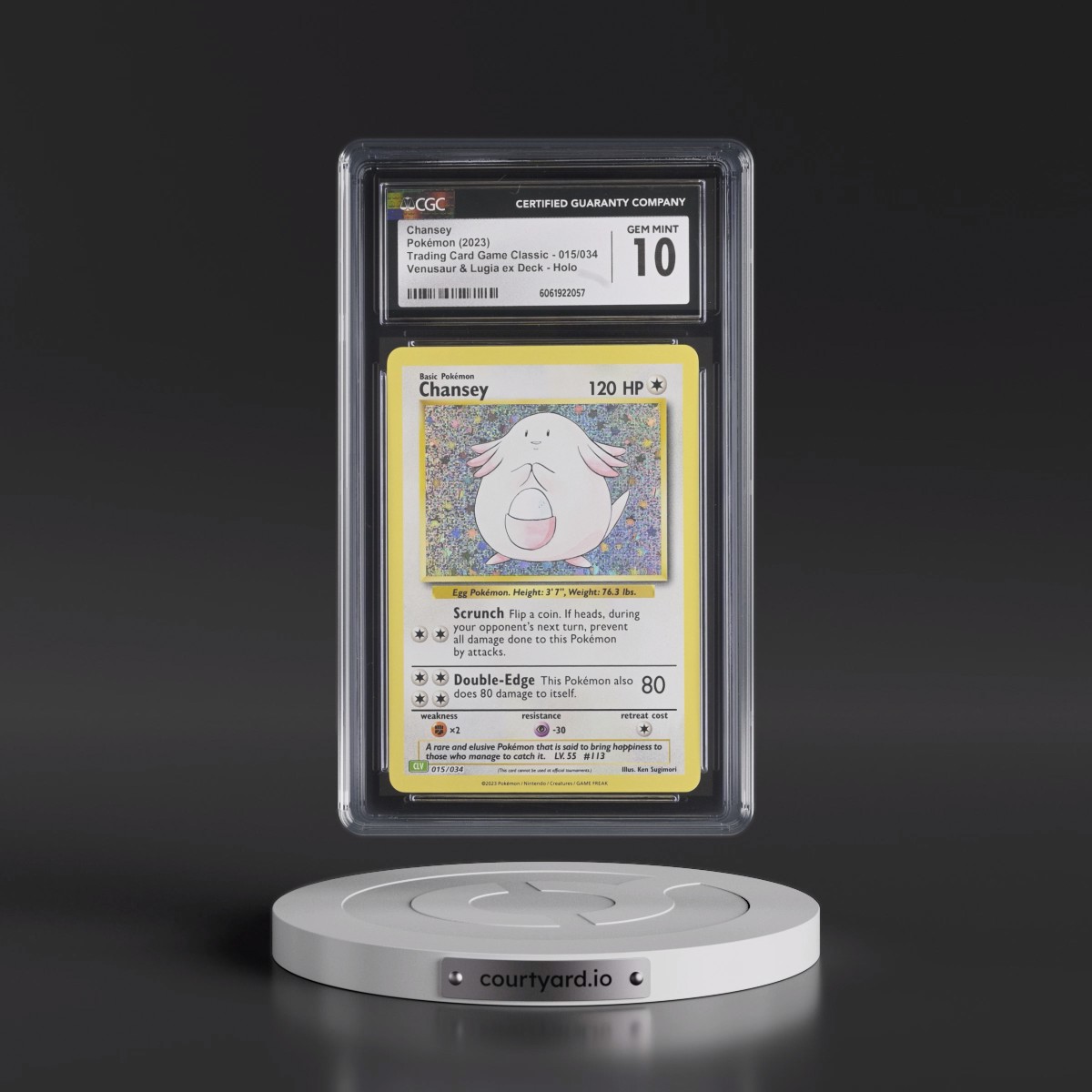 2023 Trading Card Game Classic - CLV, CLC, CLB #015/034 Chansey - Venusaur & Lugia ex Deck - CLV Holo (CGC 10 GEM MINT)