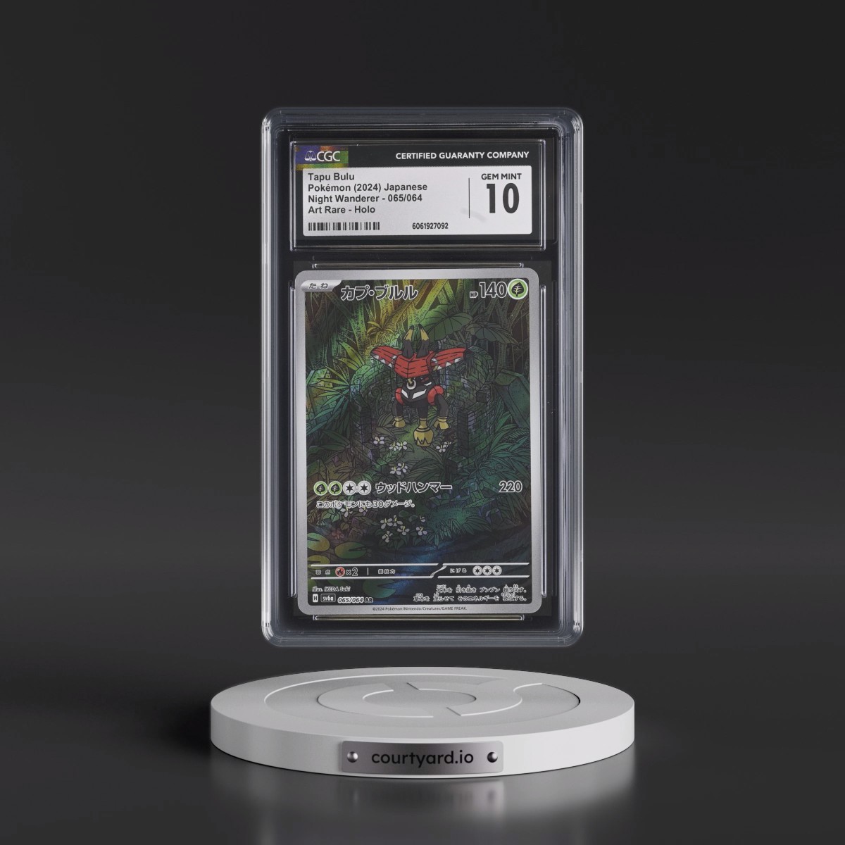 2024 Pokémon Sv6a-Night Wanderer #065 Tapu Bulu - Art Rare (CGC 10 GEM MINT)