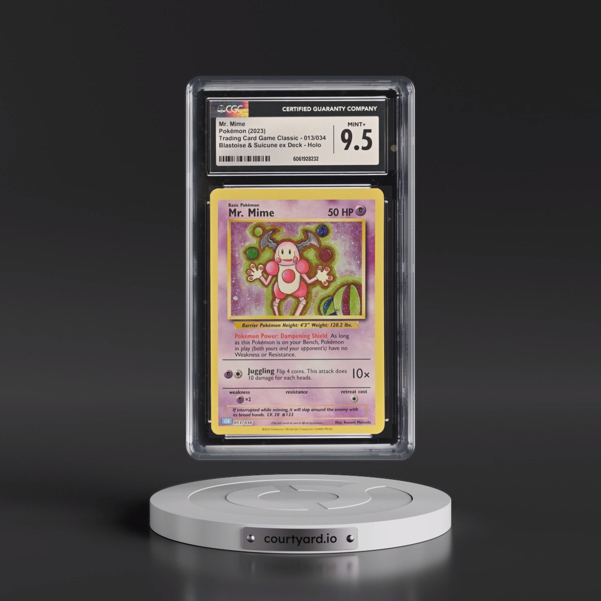 2023 Trading Card Game Classic - CLV, CLC, CLB #013/034 Mr. Mime - Blastoise & Suicune ex Deck - CLB Holo (CGC 9.5 MINT+)