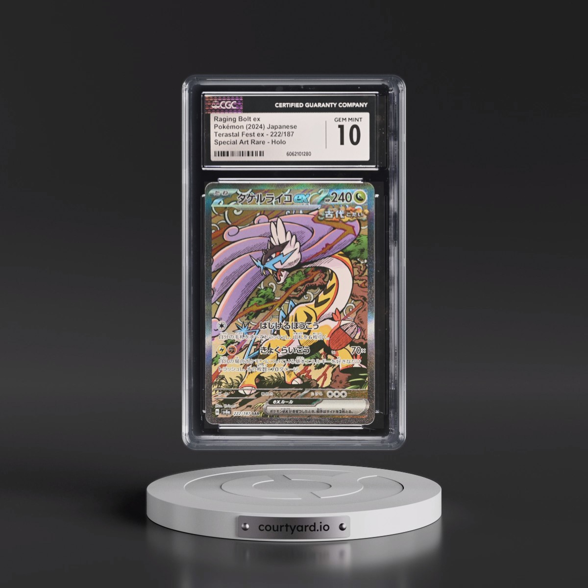 2024 High Class Pack: Terastal Fest ex - sv8a #222/187 Raging Bolt ex - Special Art Rare Holo (CGC 10 GEM MINT)