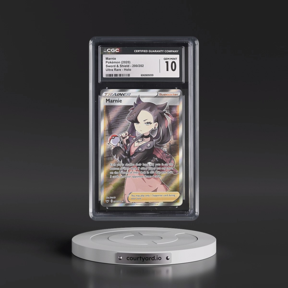 2020 Sword & Shield #200/202 Marnie - Ultra Rare Holo (CGC 10 GEM MINT)
