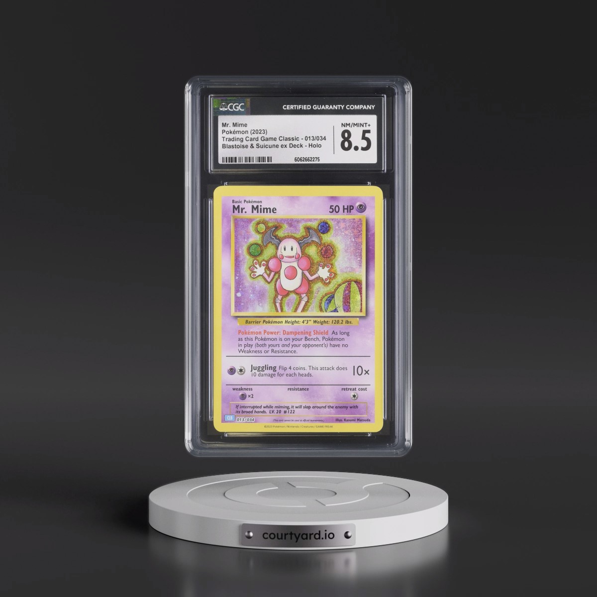 2023 Trading Card Game Classic - CLV, CLC, CLB #013/034 Mr. Mime - Blastoise & Suicune ex Deck - CLB Holo (CGC 8.5 NM-MT+)