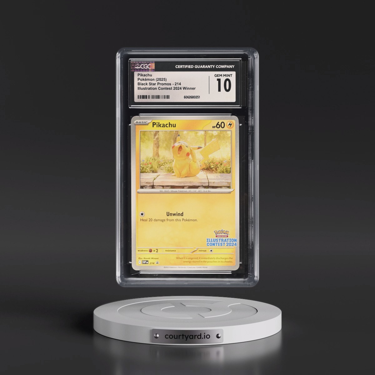 2023 Black Star Promos - Scarlet & Violet SVP EN #214 Pikachu - Illustration Contest 2024 Winner (CGC 10 GEM MINT)
