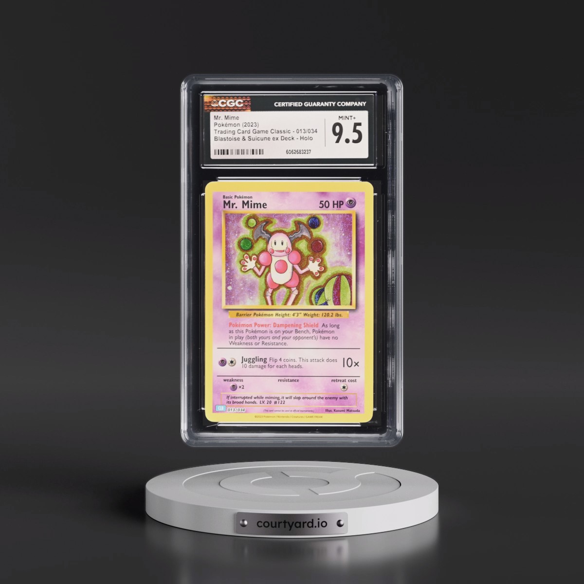 2023 Trading Card Game Classic - CLV, CLC, CLB #013/034 Mr. Mime - Blastoise & Suicune ex Deck - CLB Holo (CGC 9.5 MINT+)