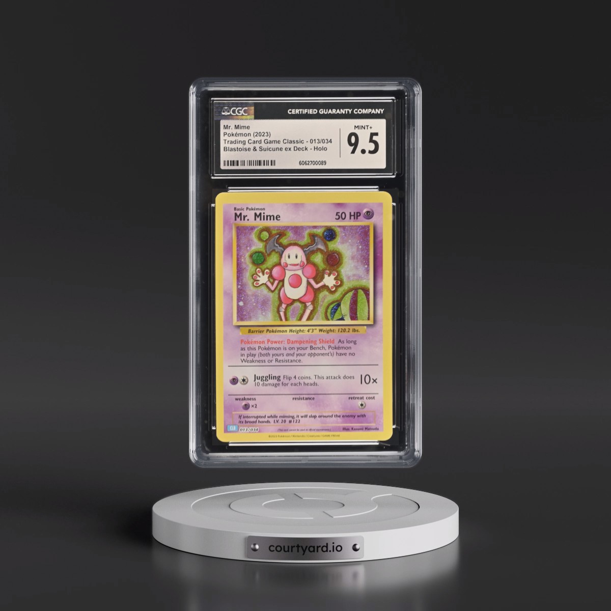 2023 Trading Card Game Classic - CLV, CLC, CLB #013/034 Mr. Mime - Blastoise & Suicune ex Deck - CLB Holo (CGC 9.5 MINT+)