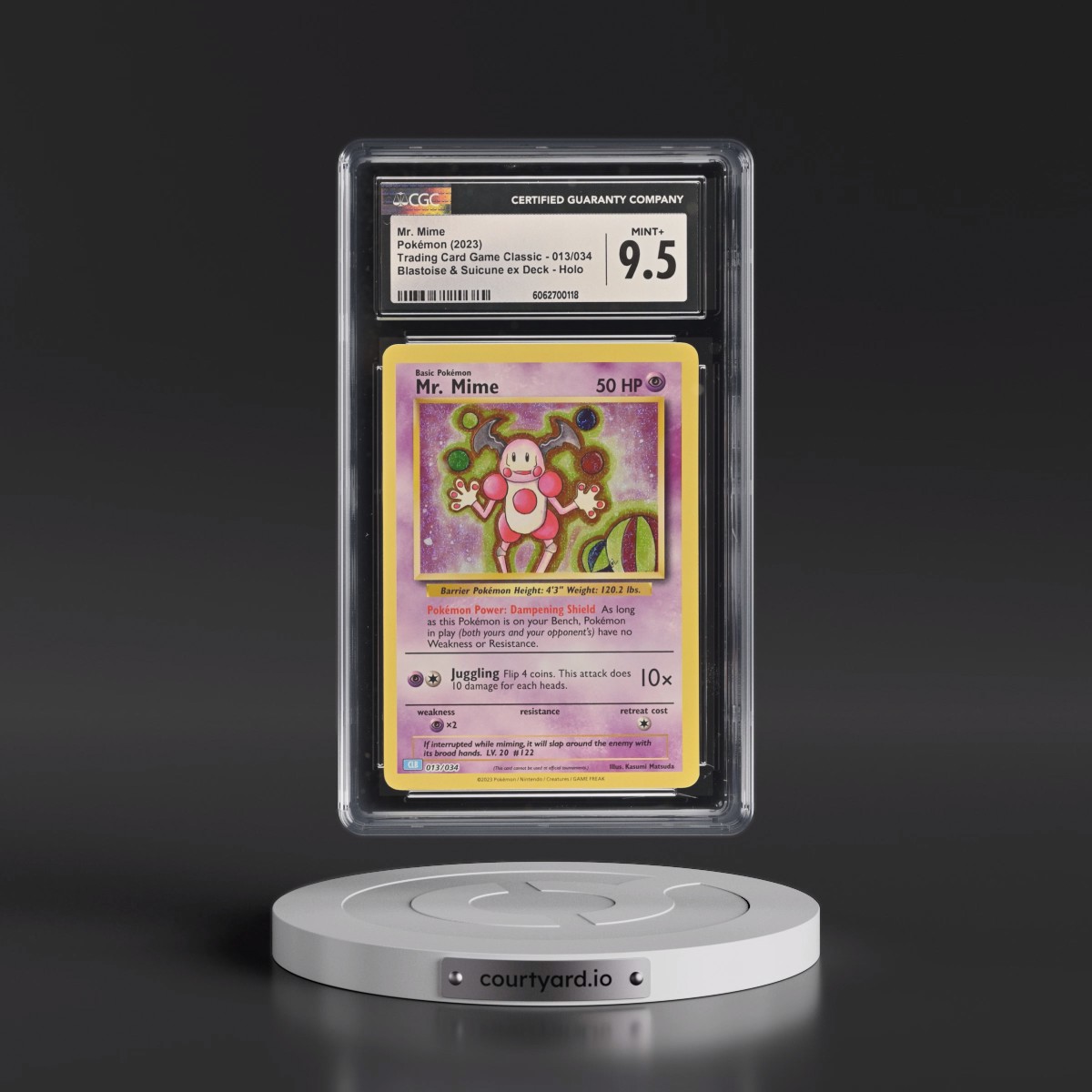 2023 Trading Card Game Classic - CLV, CLC, CLB #013/034 Mr. Mime - Blastoise & Suicune ex Deck - CLB Holo (CGC 9.5 MINT+)