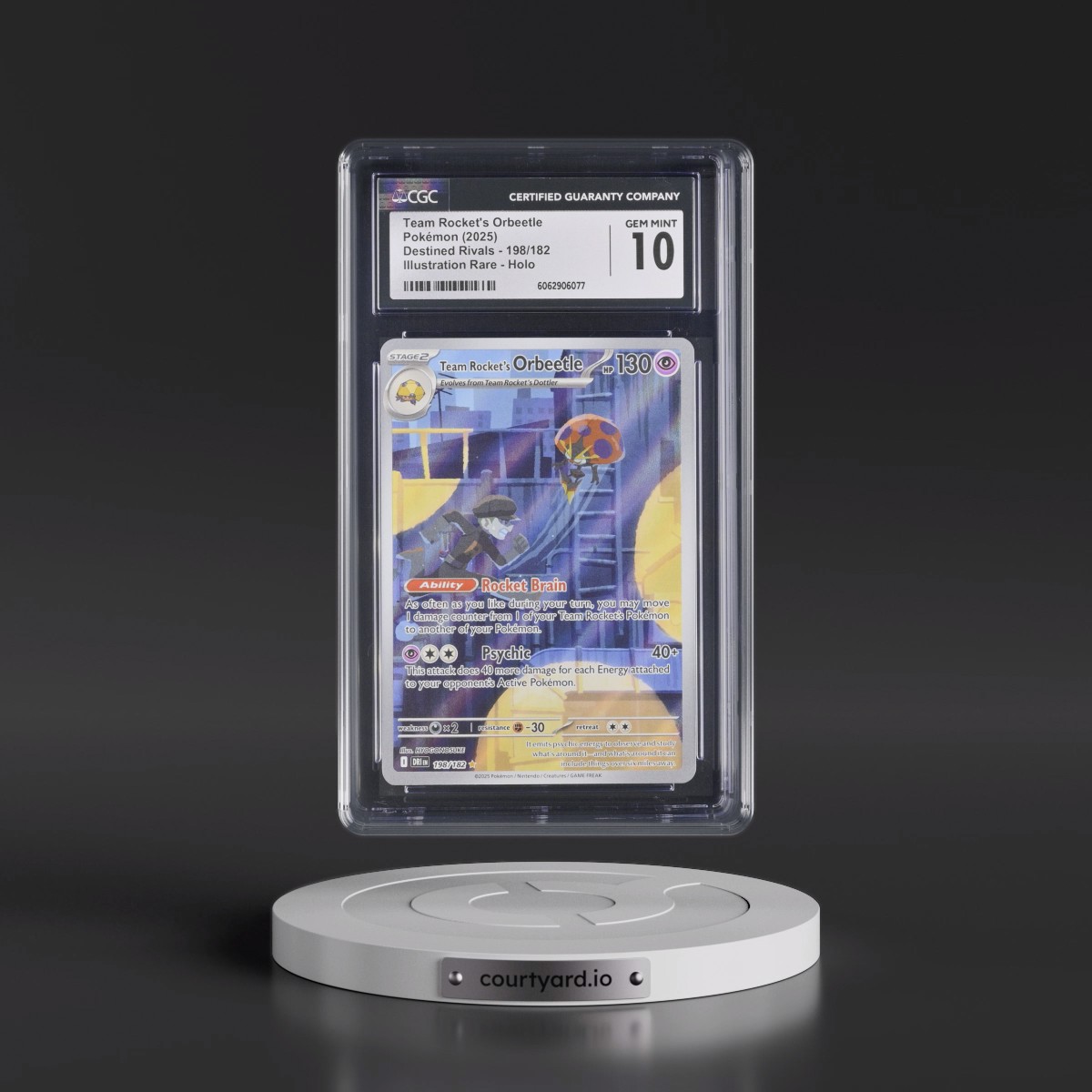 2025 Pokémon Dri EN-Destined Rivals #198 Team Rocket's Orbeetle - Illustration Rare (CGC 10 GEM MINT)