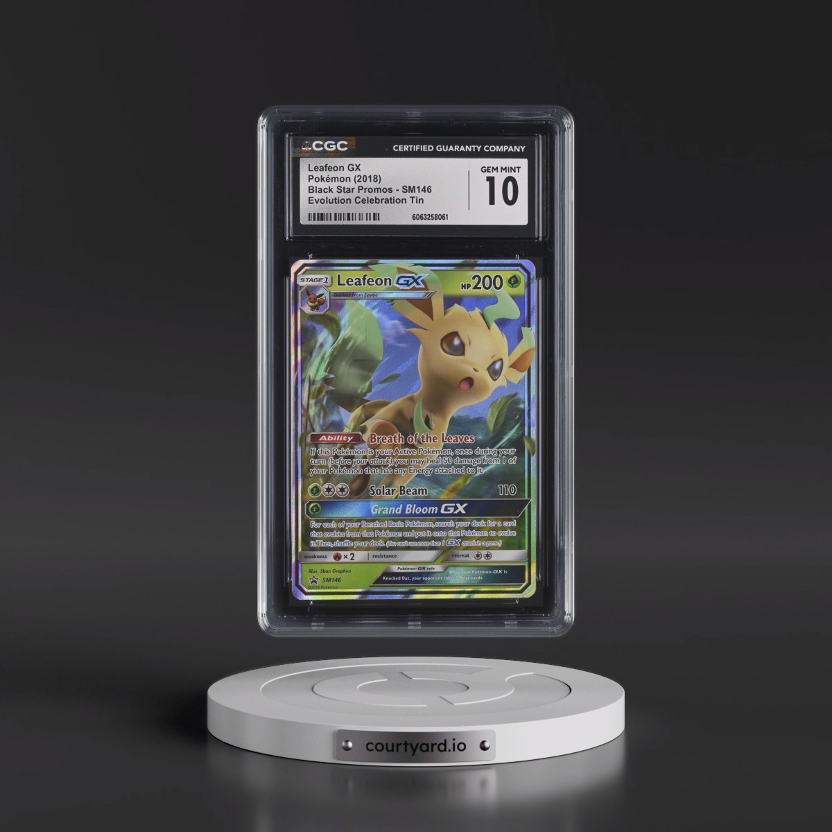 2016 Black Star Promos - Sun & Moon #SM146 Leafeon GX - Holo Evolution Celebration Tin (CGC 10 GEM MINT)