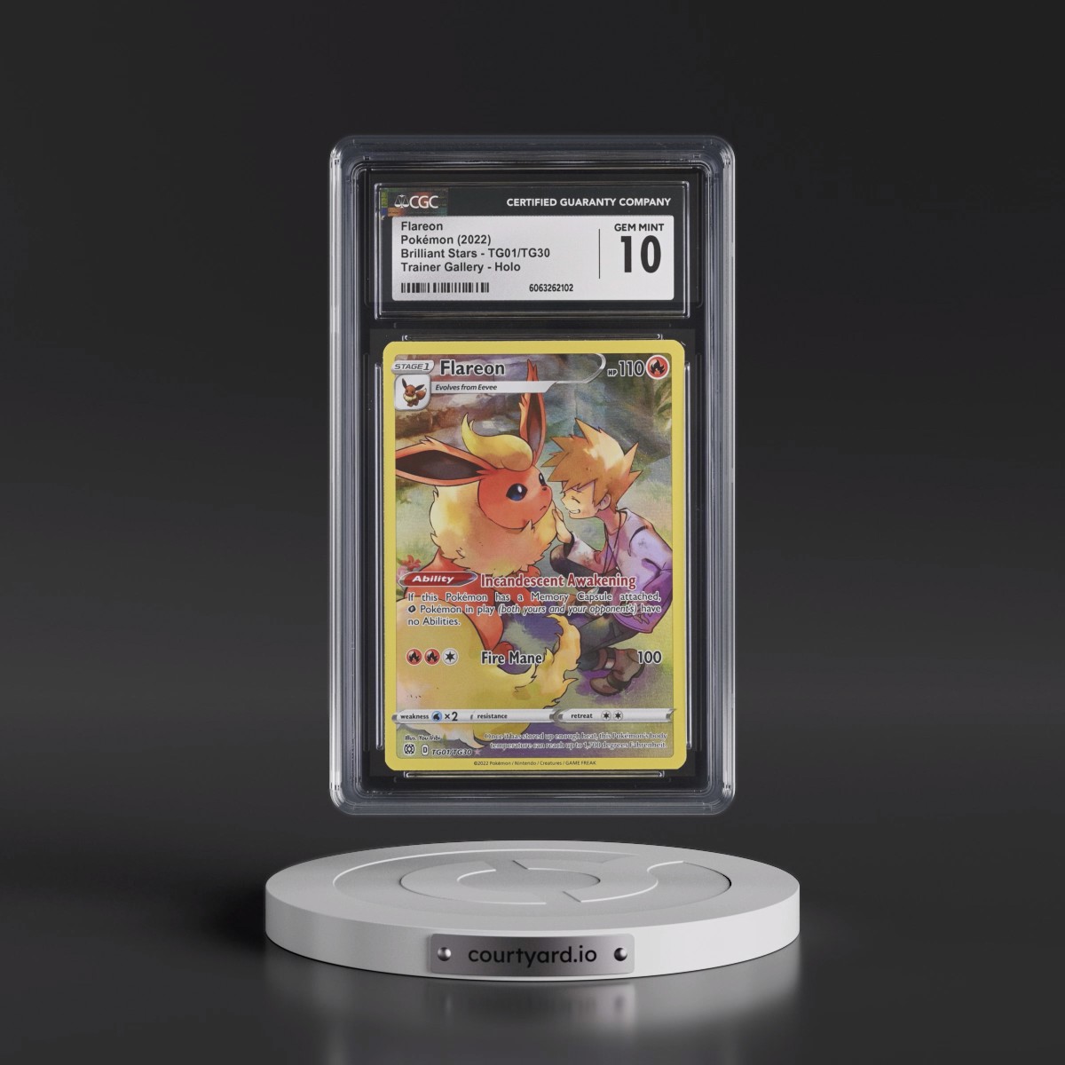 2022 Brilliant Stars #TG01/TG30 Flareon - Trainer Gallery Holo (CGC 10 GEM MINT)