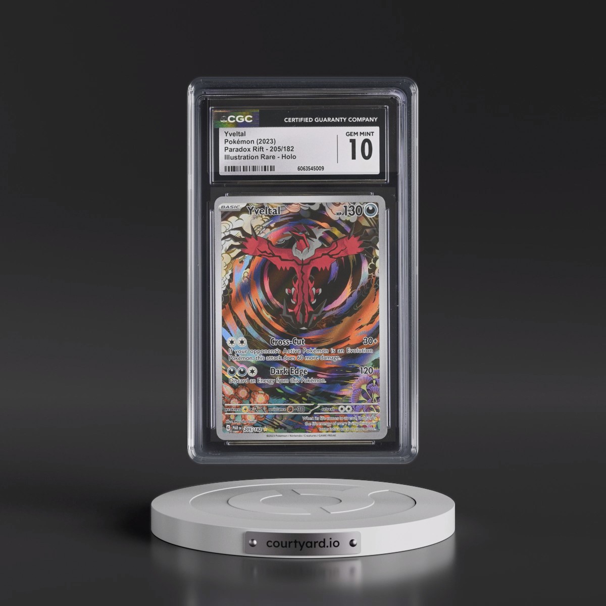 2023 Paradox Rift - PAR EN #205/182 Yveltal - Illustration Rare Holo (CGC 10 GEM MINT)
