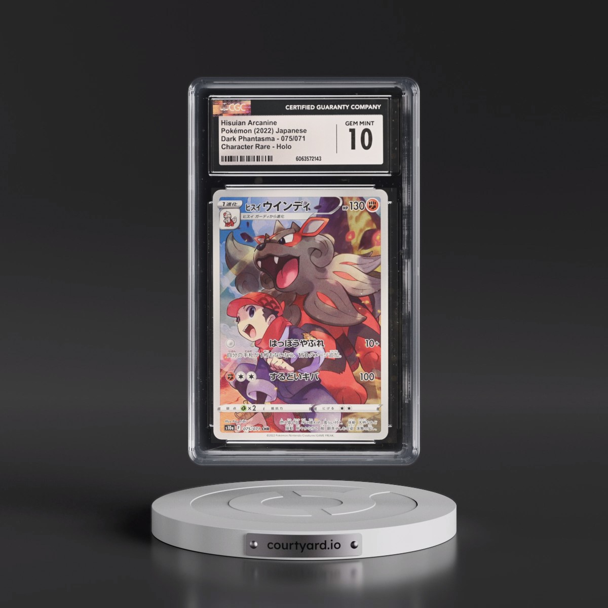 2021 Dark Phantasma Hisuian Arcanine - Character Rare Holo #075/071 CGC 10