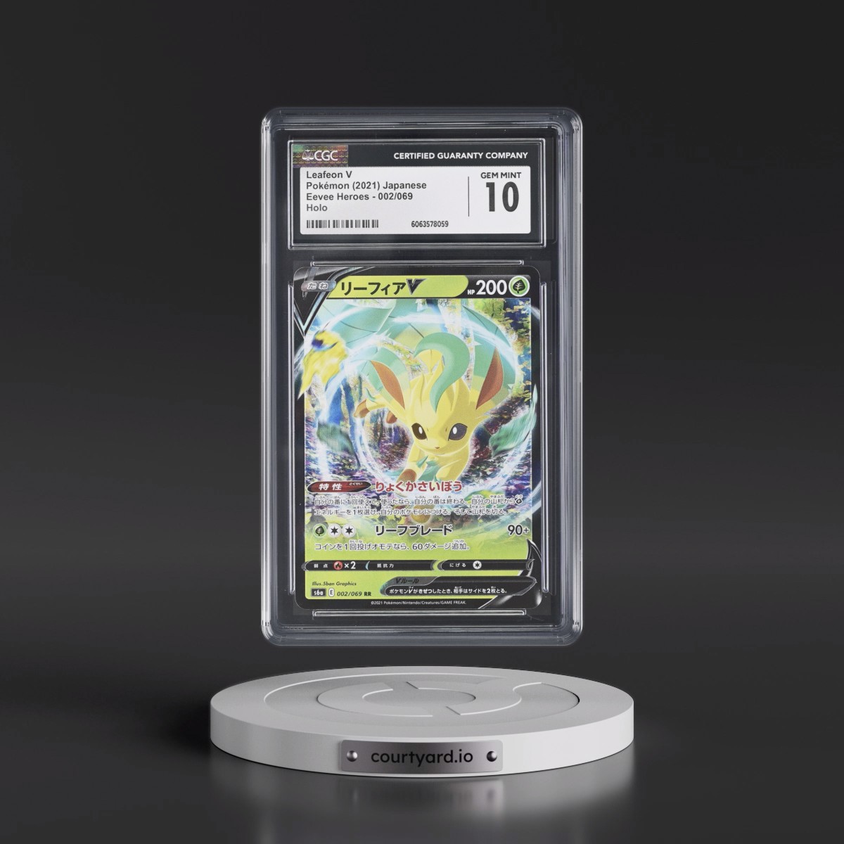 2021 Eevee Heroes #002/069 Leafeon V - Holo (CGC 10 GEM MINT)