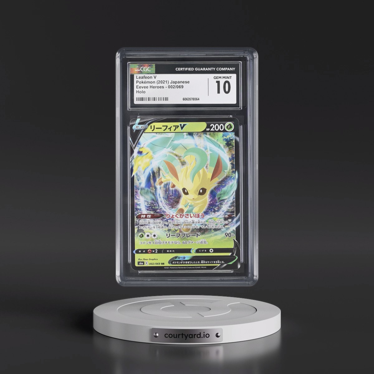 2021 Eevee Heroes #002/069 Leafeon V - Holo (CGC 10 GEM MINT)