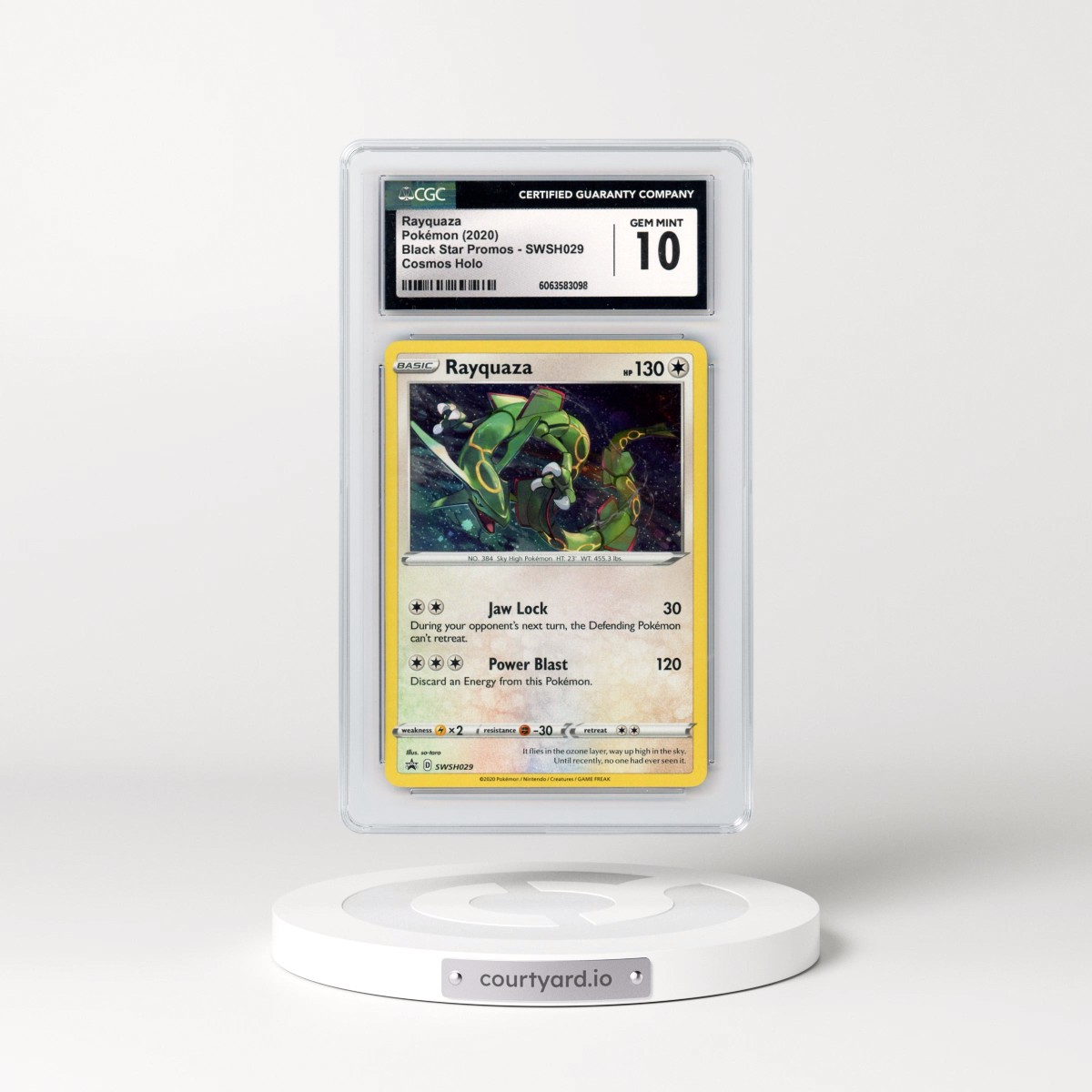 2020 Pokemon Swsh Black Star Promo #029 Rayquaza-Holo - Triple Blisters Pack (CGC 10 GEM MINT)