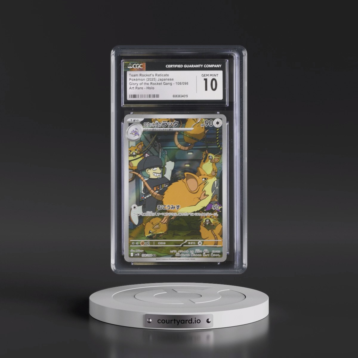 2025 Glory of the Rocket Gang - sv10 #108/098 Team Rocket's Raticate - Art Rare Holo (CGC 10 GEM MINT)