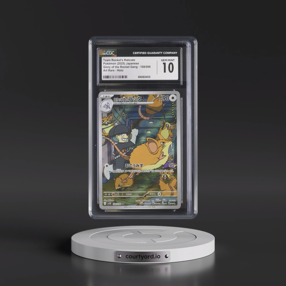 2025 Glory of the Rocket Gang - sv10 #108/098 Team Rocket's Raticate - Art Rare Holo (CGC 10 GEM MINT)