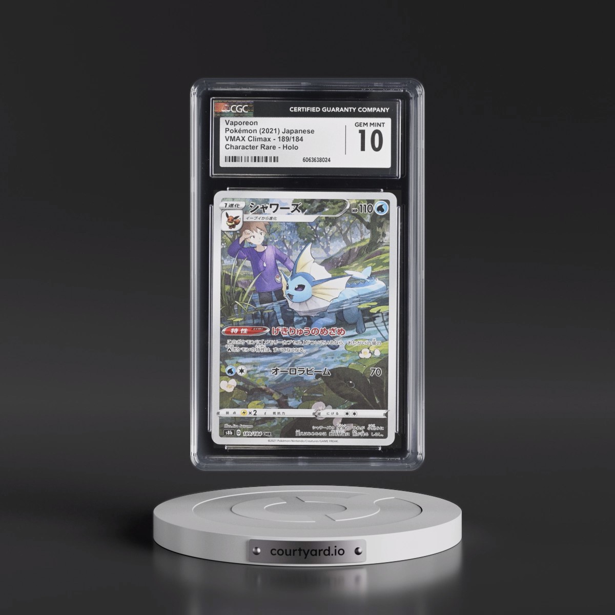 2021 VMAX Climax #189/184 Vaporeon - Character Rare Holo (CGC 10 GEM MINT)