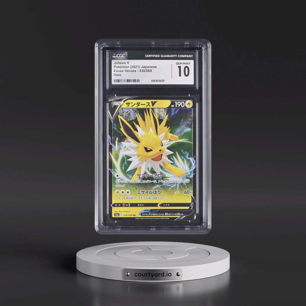 2021 Eevee Heroes #030/069 Jolteon V - Holo (CGC 10 GEM MINT)