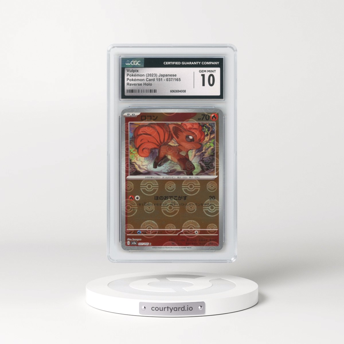 2023 Pokémon Card 151 #037/165 Vulpix - Reverse Holo Poké Ball (CGC 10 GEM MINT)