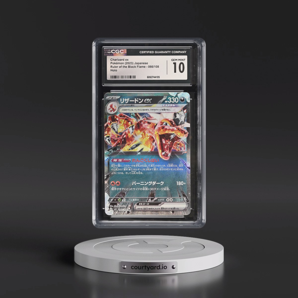 2023 Ruler of the Black Flame #066/108 Charizard ex - Holo (CGC 10 GEM MINT)