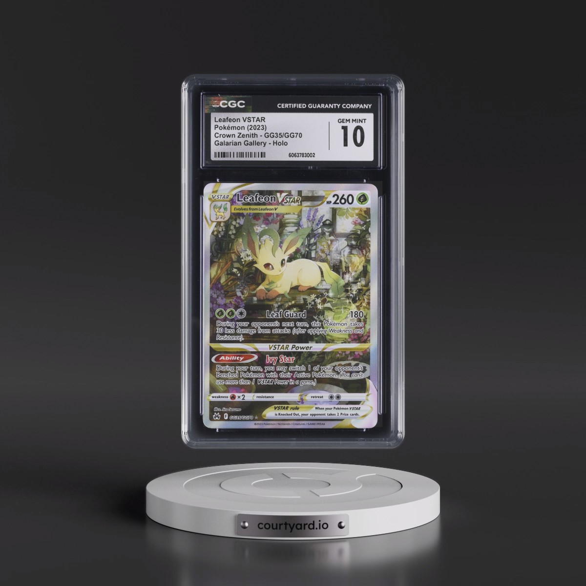 2023 Crown Zenith Leafeon VSTAR - Galarian Gallery Holo #GG35/GG70 CGC 10