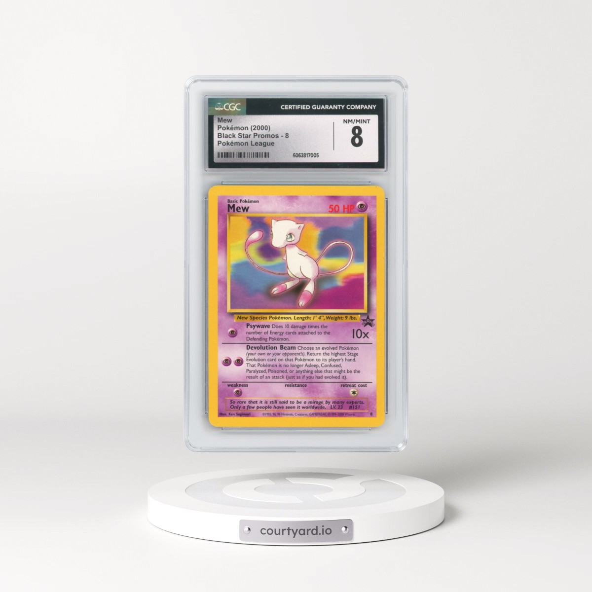 1999 Black Star Promos #8 Mew - Pokémon League (CGC 8 NM-MT)