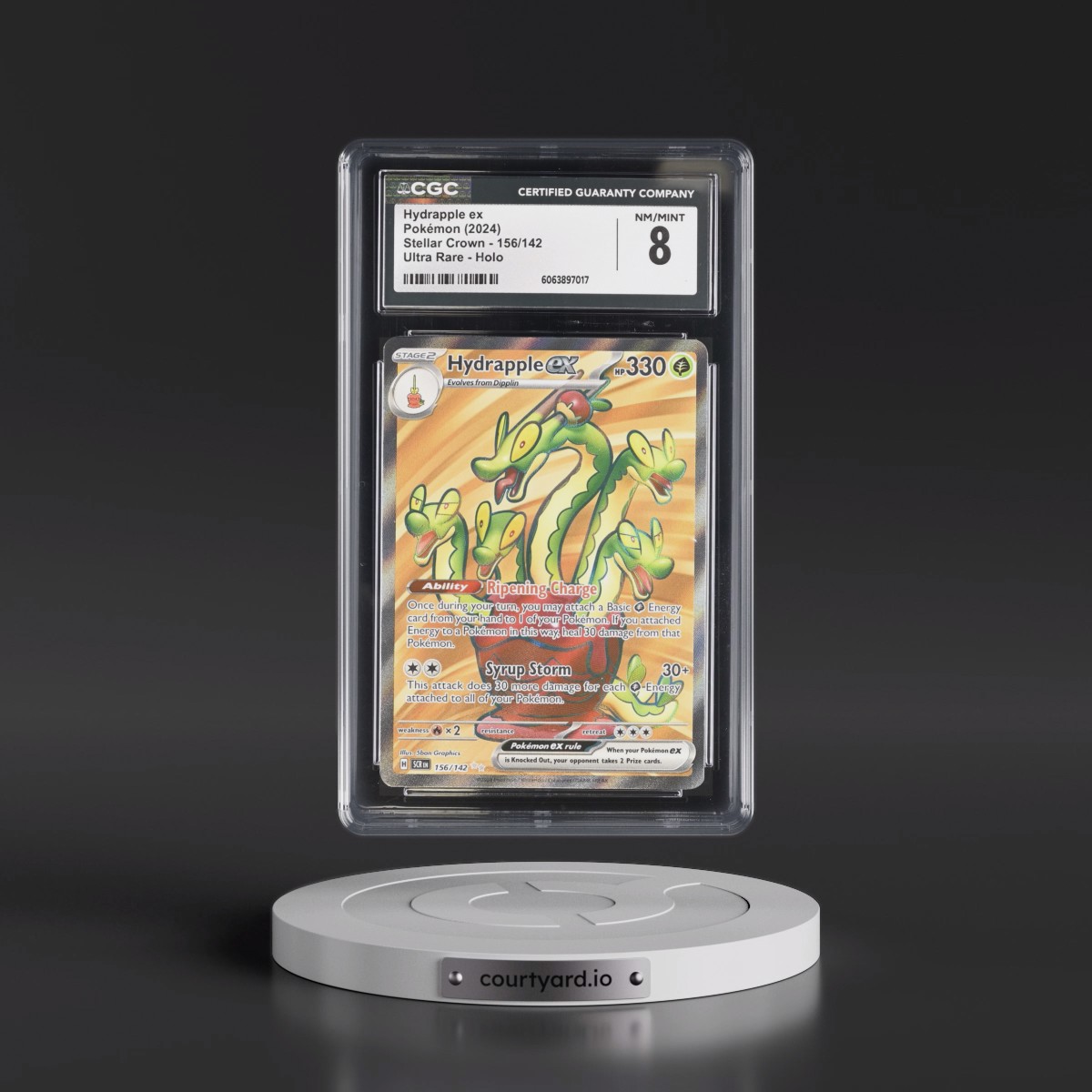 2024 Stellar Crown - SCR EN #156/142 Hydrapple ex - Ultra Rare Holo (CGC 8 NM-MT)