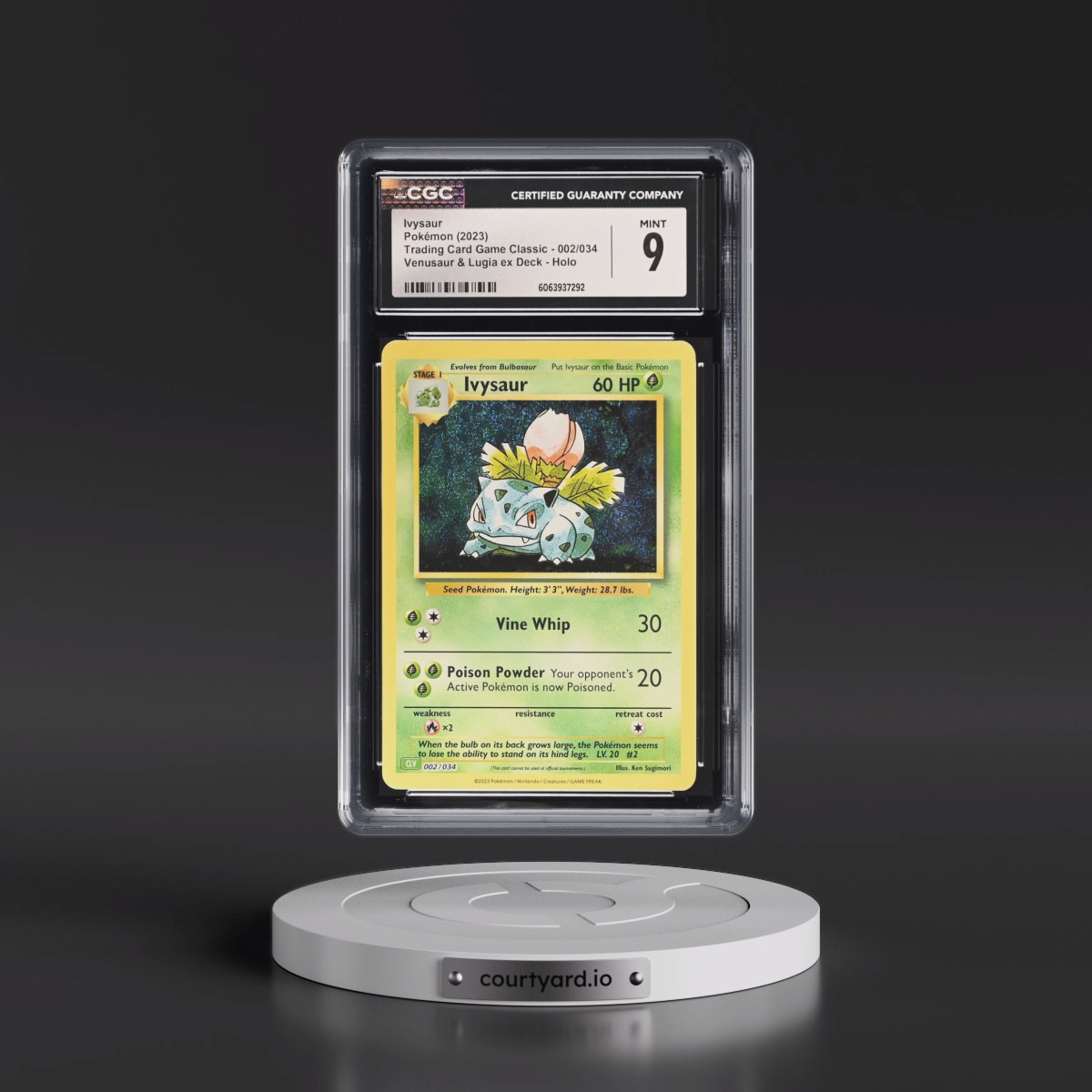 2023 Trading Card Game Classic - CLV, CLC, CLB #002/034 Ivysaur - Venusaur & Lugia ex Deck - CLV Holo (CGC 9 MINT)