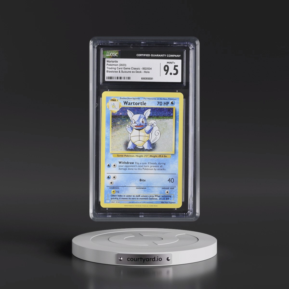 2023 Trading Card Game Classic - CLV, CLC, CLB Wartortle - Blastoise & Suicune ex Deck - CLB Holo #002/034 CGC 9.5