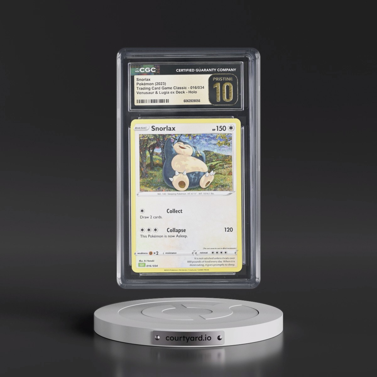 2023 Trading Card Game Classic - CLV, CLC, CLB #016/034 Snorlax - Venusaur & Lugia ex Deck - CLV Holo (CGC 10 PRISTINE)