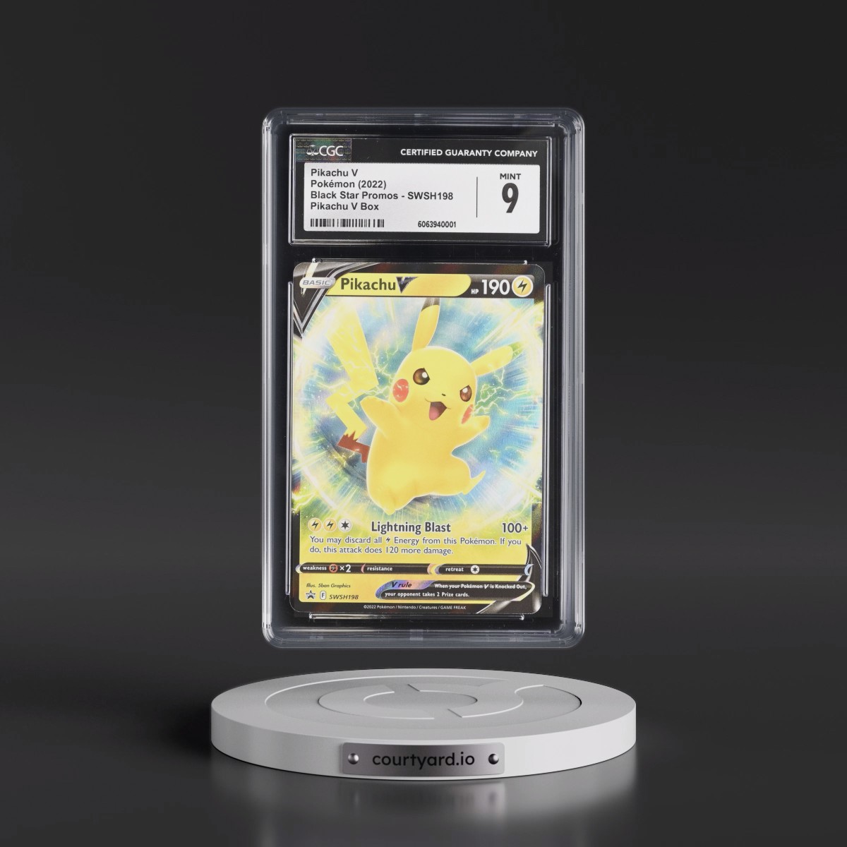2017 Black Star Promos - Sword & Shield #SWSH198 Pikachu V - Holo (CGC 9 MINT)