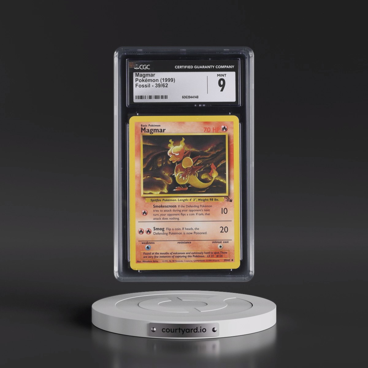 1999 Fossil #39/62 Magmar (CGC 9 MINT)