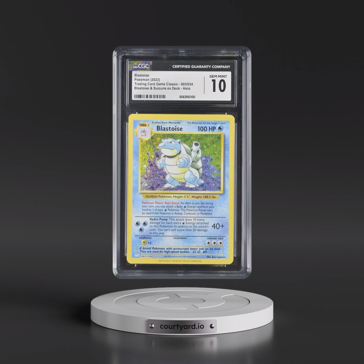 2023 Pokémon Clb-Trading Card Game Classic Blastoise & Suicune EX Deck #003 Blastoise (CGC 10 GEM MINT)