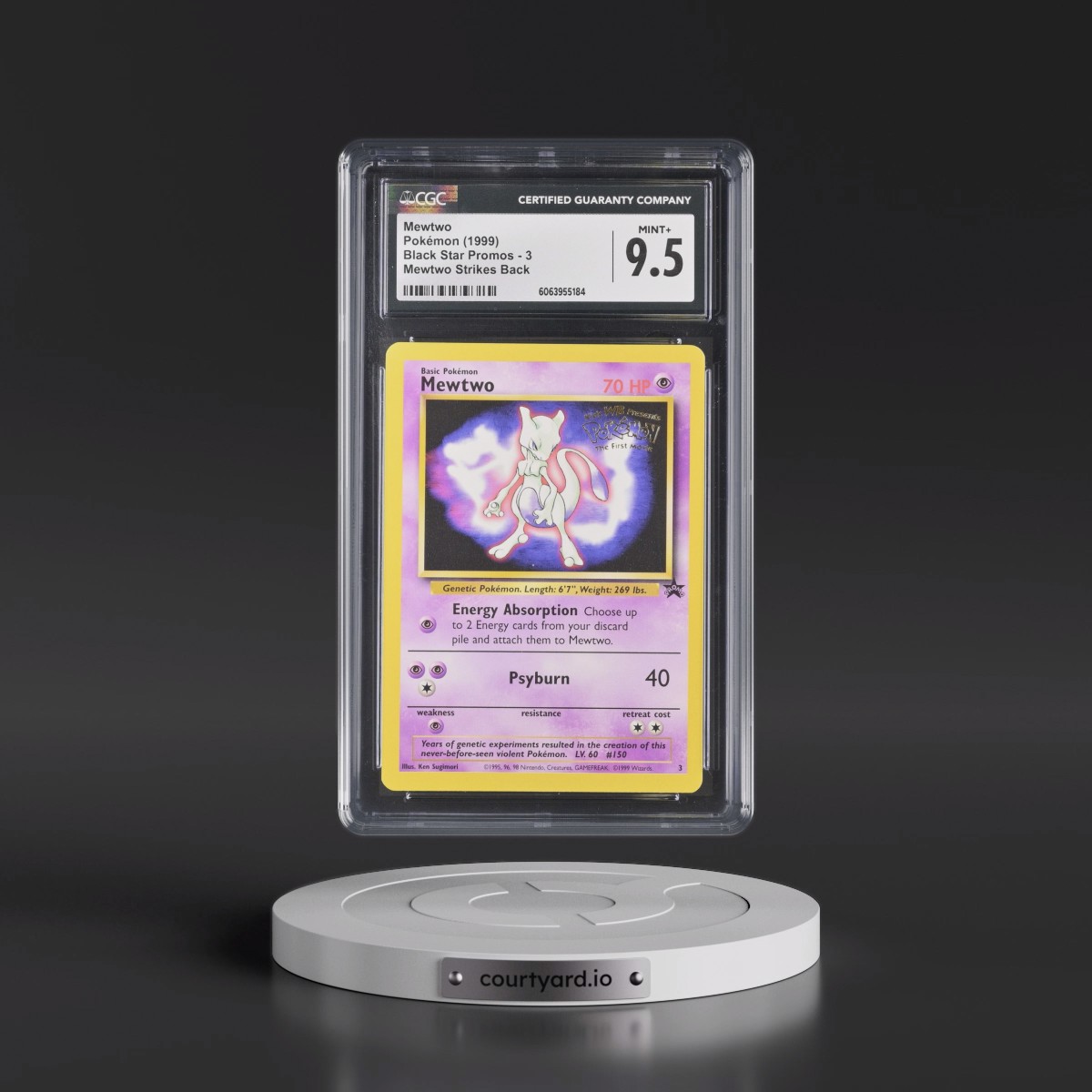 1999 Black Star Promos #3 Mewtwo - Mewtwo Strikes Back (CGC 9.5 MINT+)