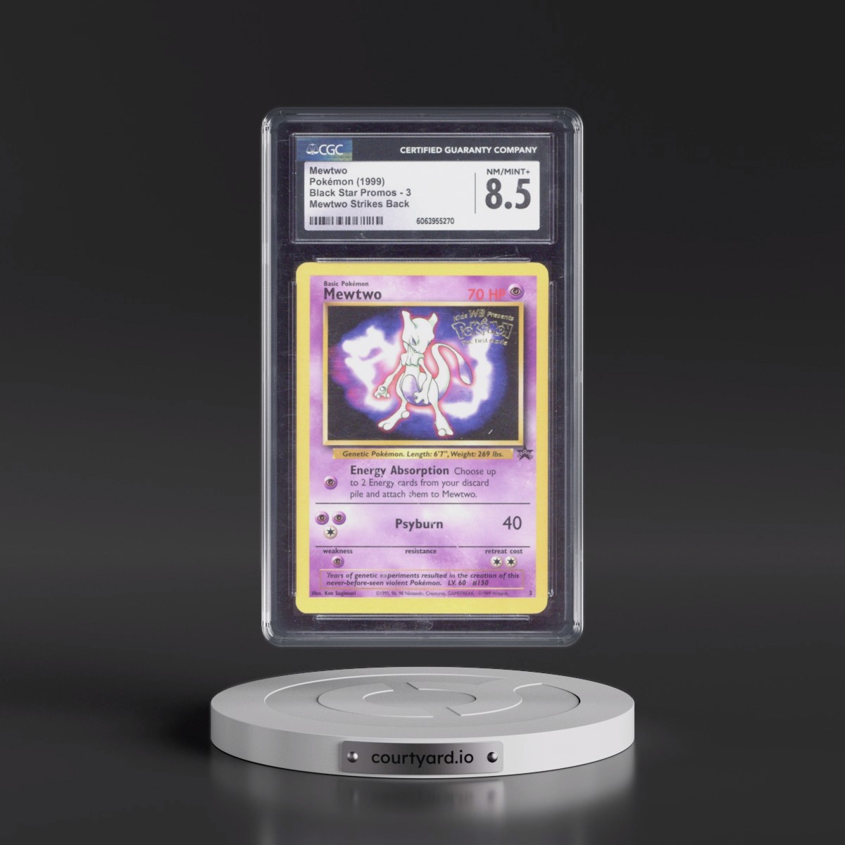 1999 Black Star Promos #3 Mewtwo - Mewtwo Strikes Back (CGC 8.5 NM-MT+)