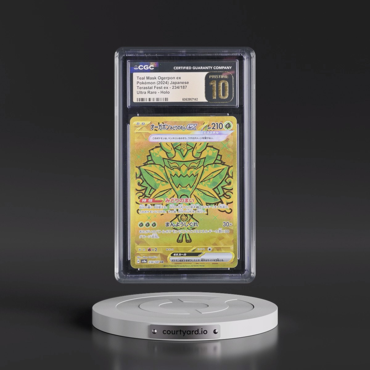 2024 High Class Pack: Terastal Fest ex - sv8a #234/187 Teal Mask Ogerpon ex - Ultra Rare Holo (CGC 10 PRISTINE)