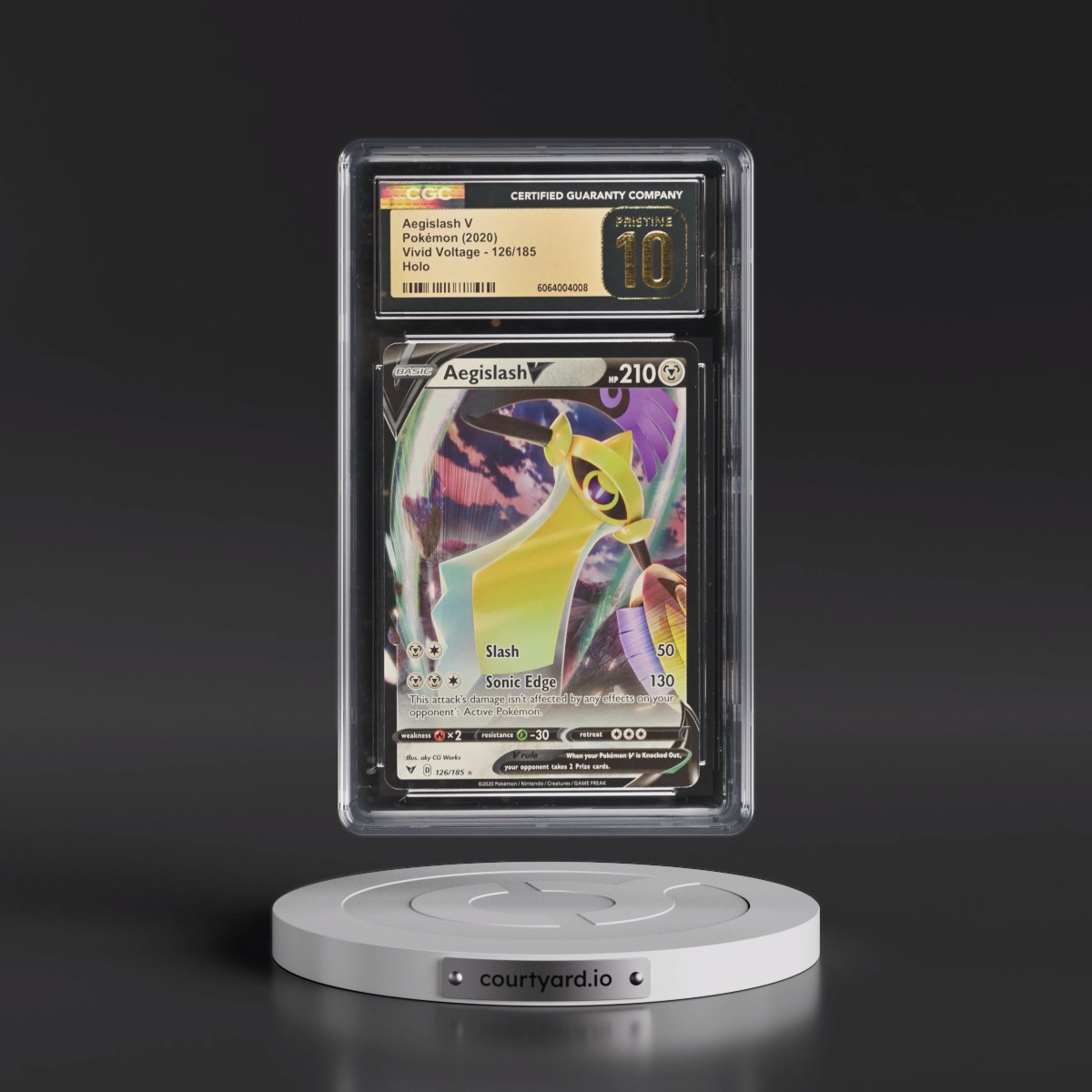2020 Vivid Voltage #126/185 Aegislash V - Holo (CGC 10 PRISTINE)