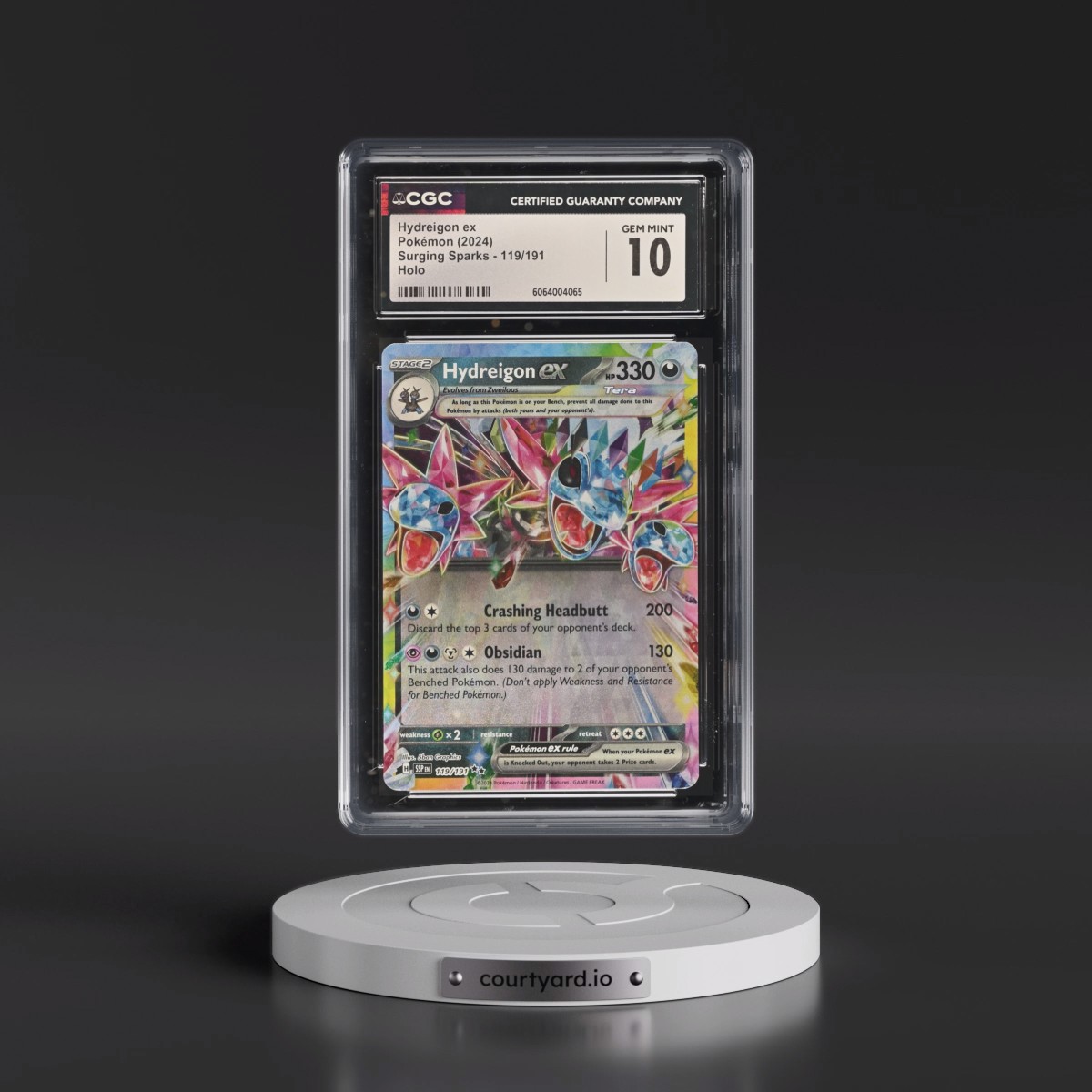 2024 Surging Sparks - SSP EN #119/191 Hydreigon ex - Holo (CGC 10 GEM MINT)