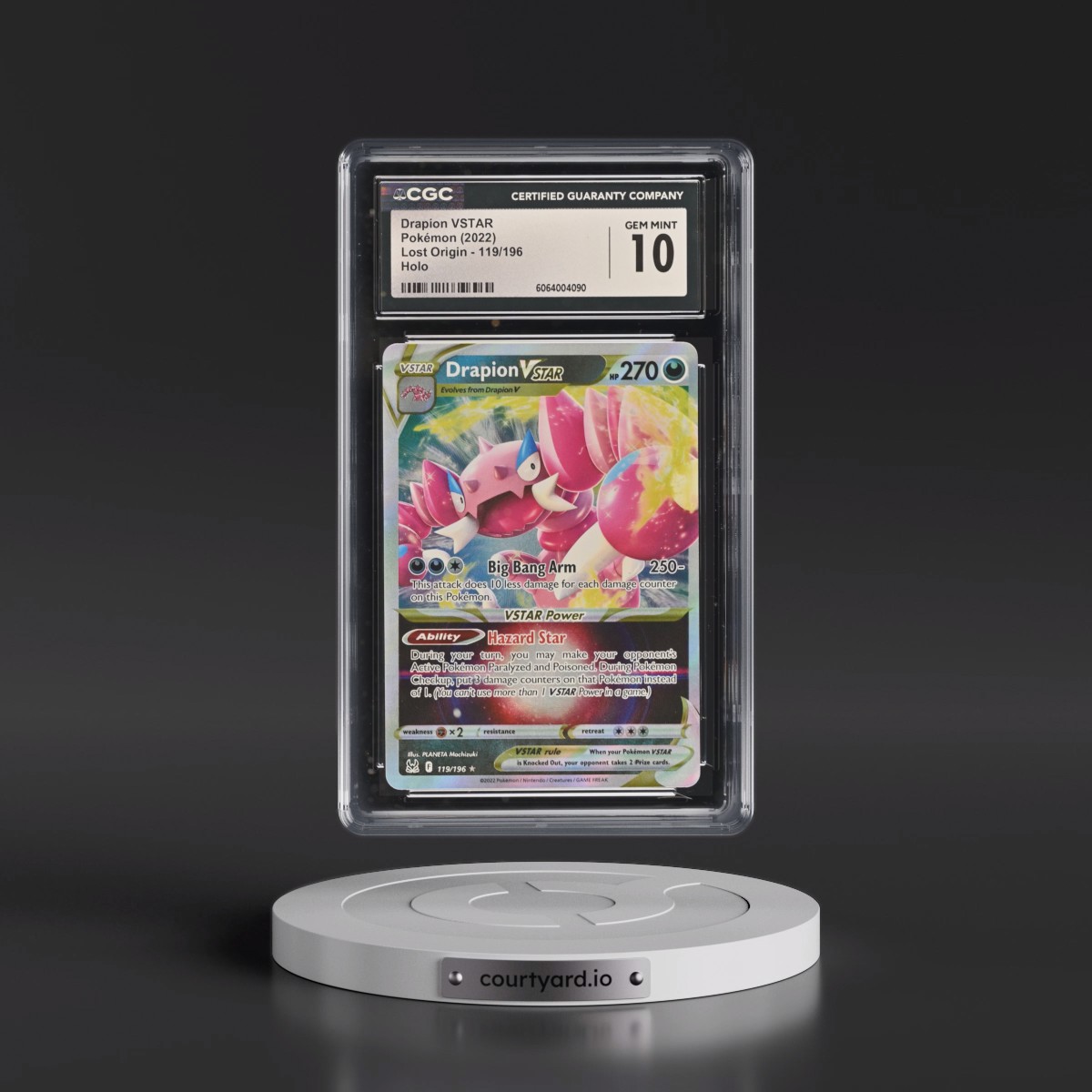 2022 Lost Origin #119/196 Drapion VSTAR - Holo (CGC 10 GEM MINT)