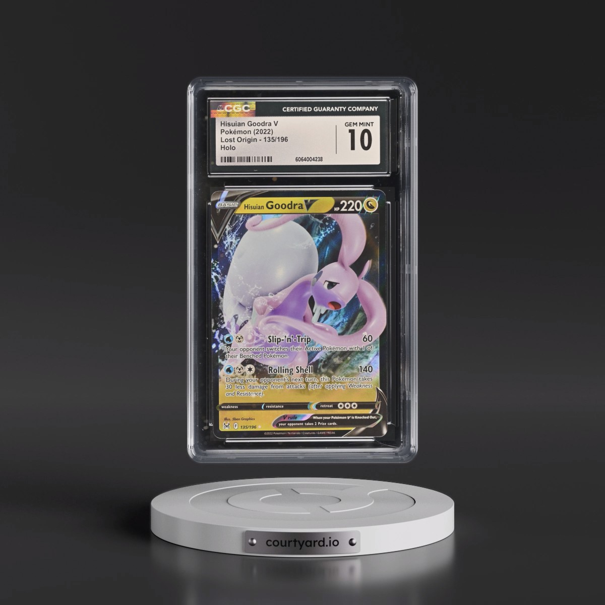 2022 Lost Origin #135/196 Hisuian Goodra V - Holo (CGC 10 GEM MINT)
