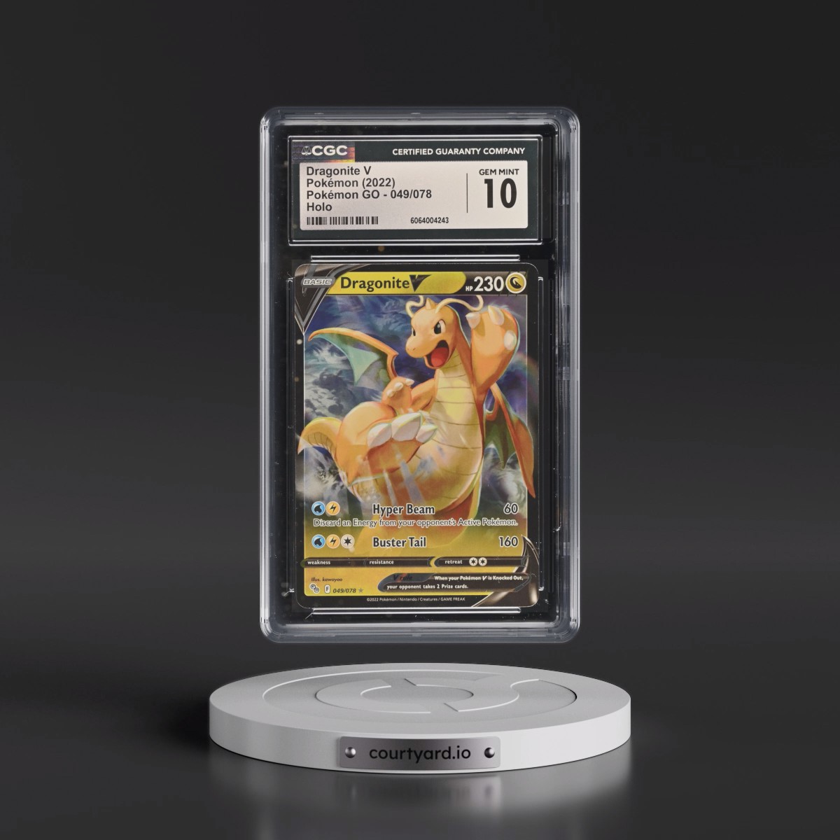 2022 Pokémon GO #049/078 Dragonite V - Holo (CGC 10 GEM MINT)