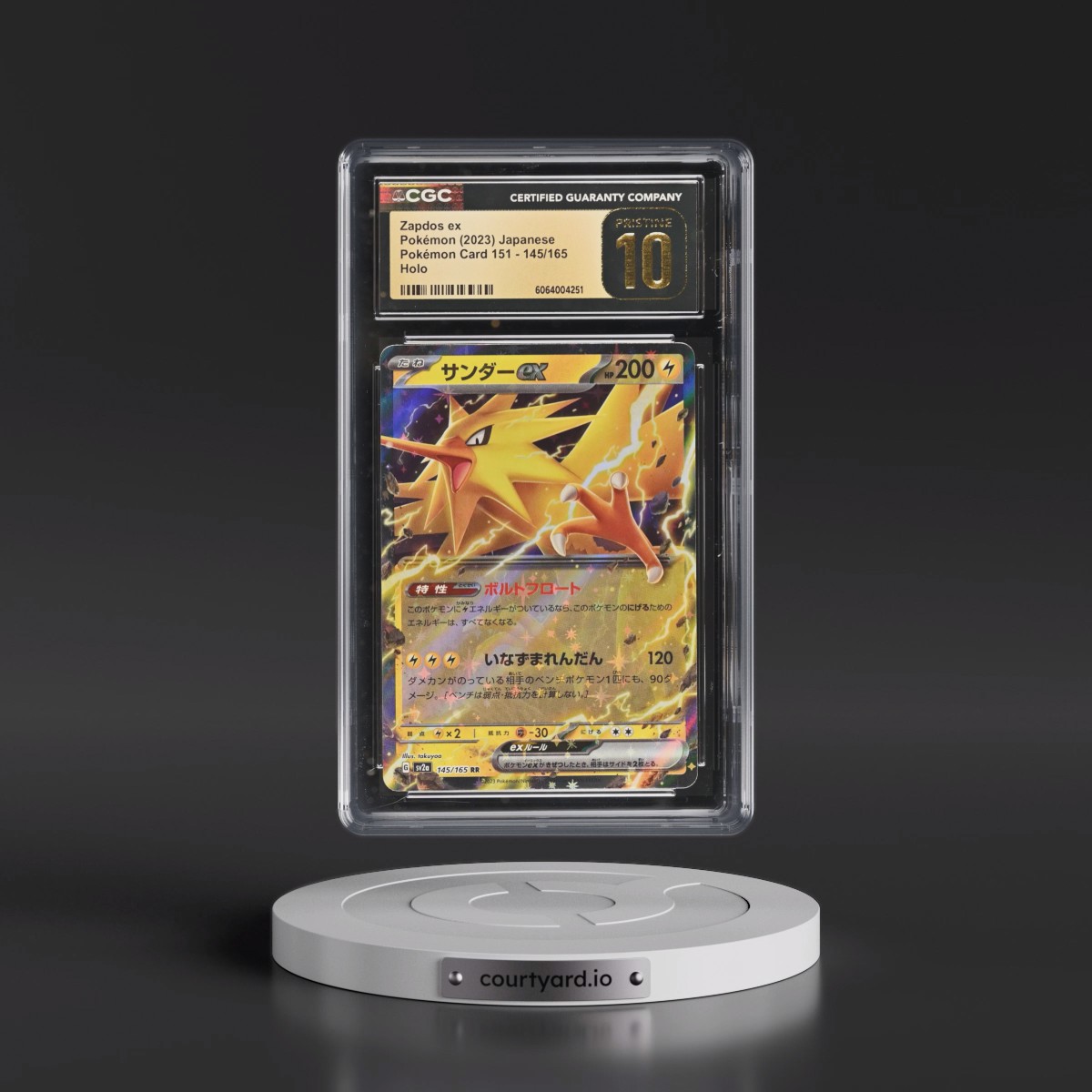 2023 Pokémon Card 151 #145/165 Zapdos ex - Holo (CGC 10 PRISTINE)